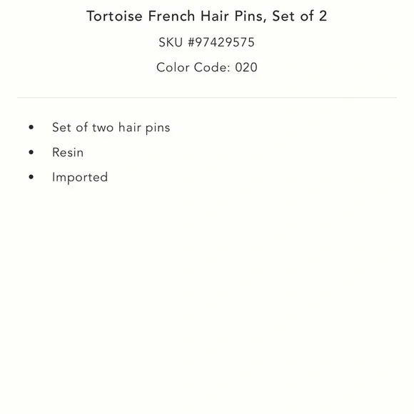 Anthropologie tortoise resin French pins - Picture 4 of 5